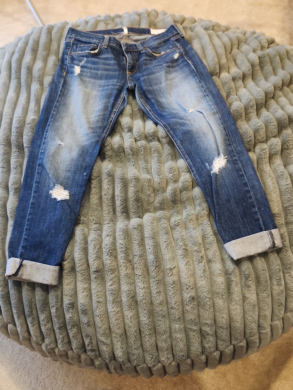 rag & bone Distressed Dark Canyon Color Jeans